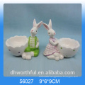 Cutely rabbit designe ceramic candle holder
